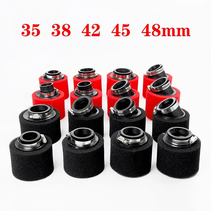 Black and Red Foam Air Filter 35mm 38mm 42mm 45mm 48mm Sponge Cleaner Moped Scooter Dirt Pit Bike Motorcycle