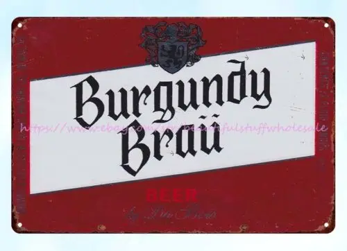 1968 Burgundy Brau Beer Du Bois Brewing PA metal tin sign interior collectible