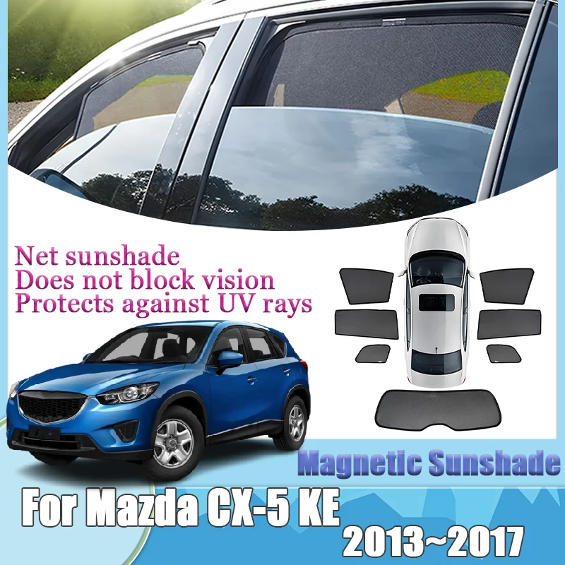 

Для Mazda CX-5 KE 2013-2017 магнитные солнцезащитные козырьки для бокового окна, сетчатые лобовое стекло, полное покрытие, автомобильная защита от солнца, инструменты, аксессуары