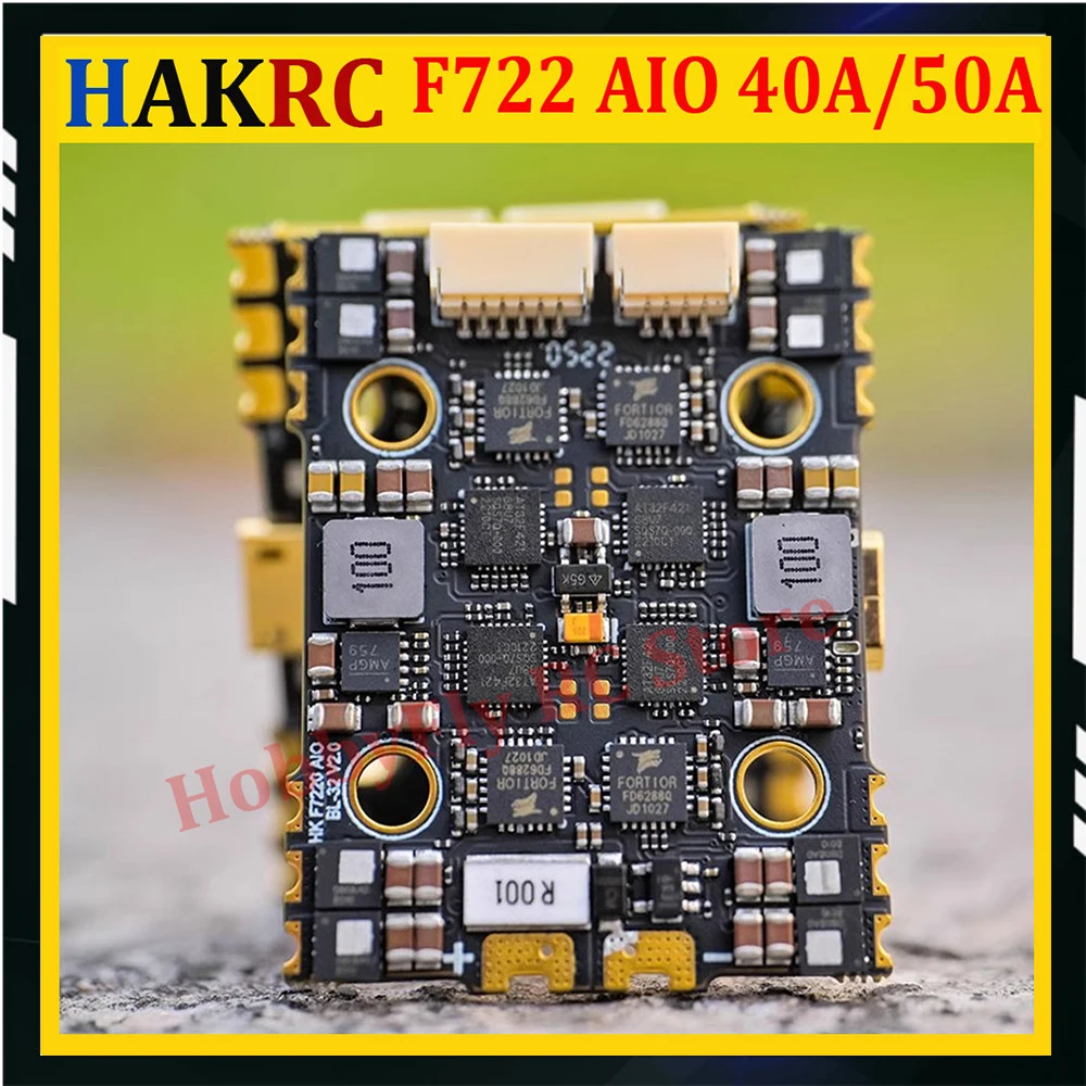 

HAKRC F7220D F722 AIO F7 Flight Controller 32Bit 40A/50A 4in1 ESC 2-6S with Double BEC OSD for RC FPV Toothpick Cinewhoop Drone