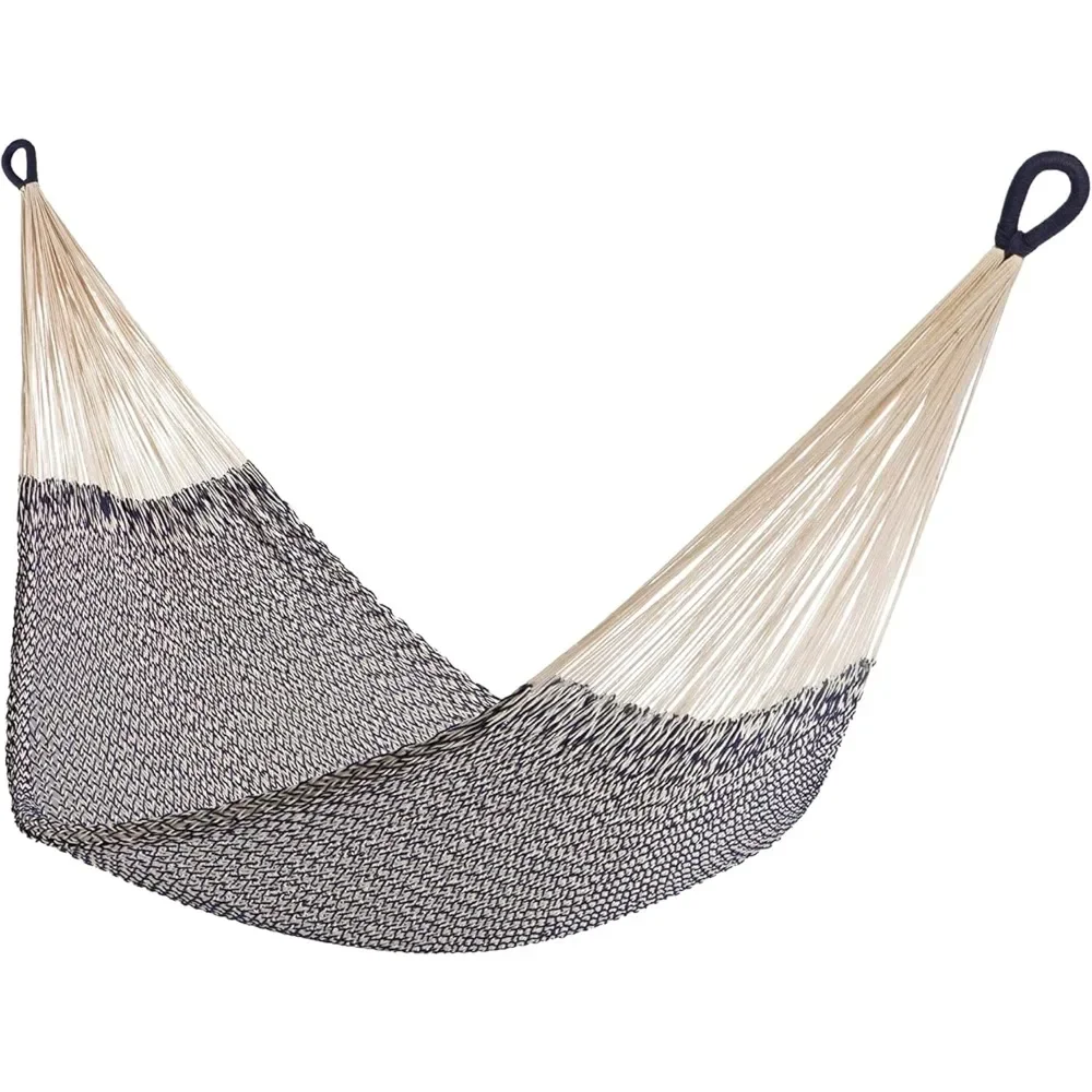 Handwoven Cotton Rope Hammock by Double Size, Fits 1-2 PPL, 400lb max - 100% Natural Cotton, Easy to Hang, Artisan Made - Color