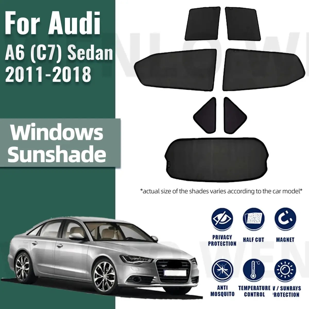 

For Audi A6 C7 Sedan 2011-2018 Car Window Sunshade Curtains Solar Sunshield Shadow Mesh Glass Sun Shade Shading Sun Protection