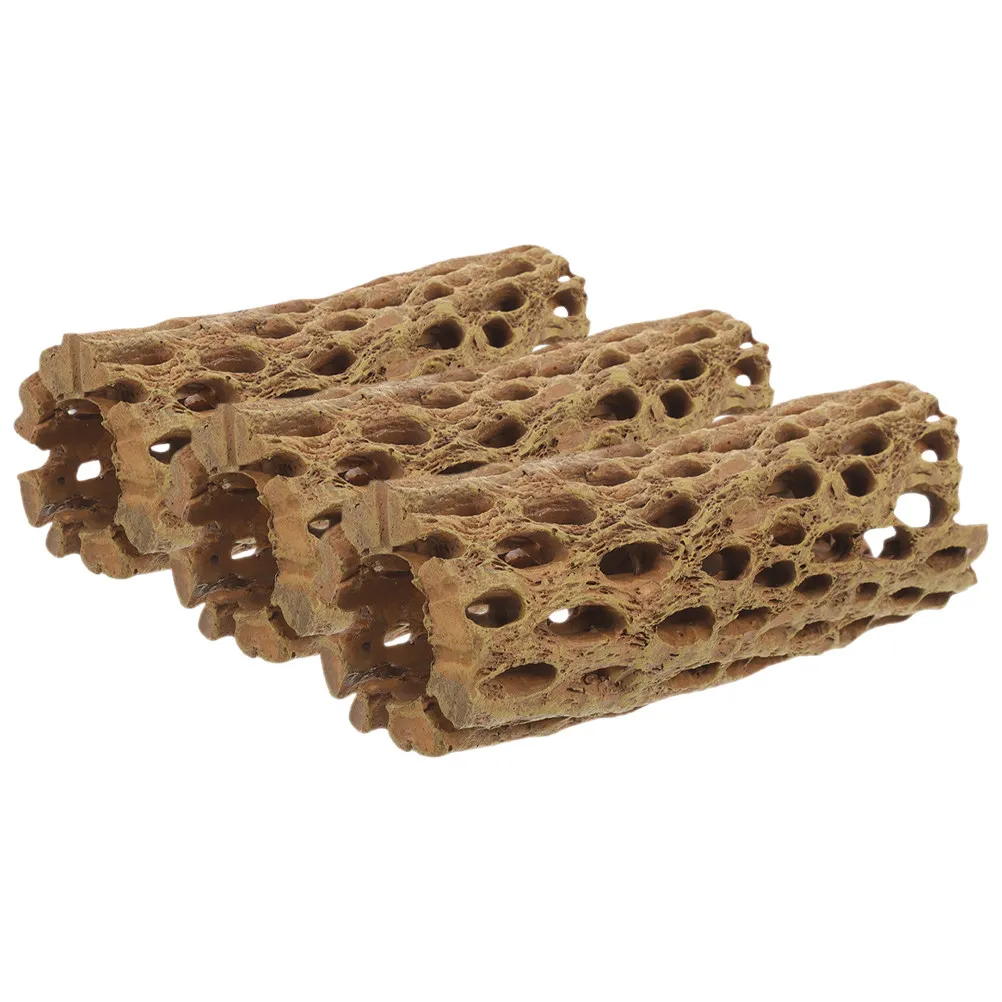 3Pcs Shrimp House Aquarium Hideaway Realistic Wood Fish Tank Decoration Cave Fish Shrimp Shelter Betta Tank Accessories