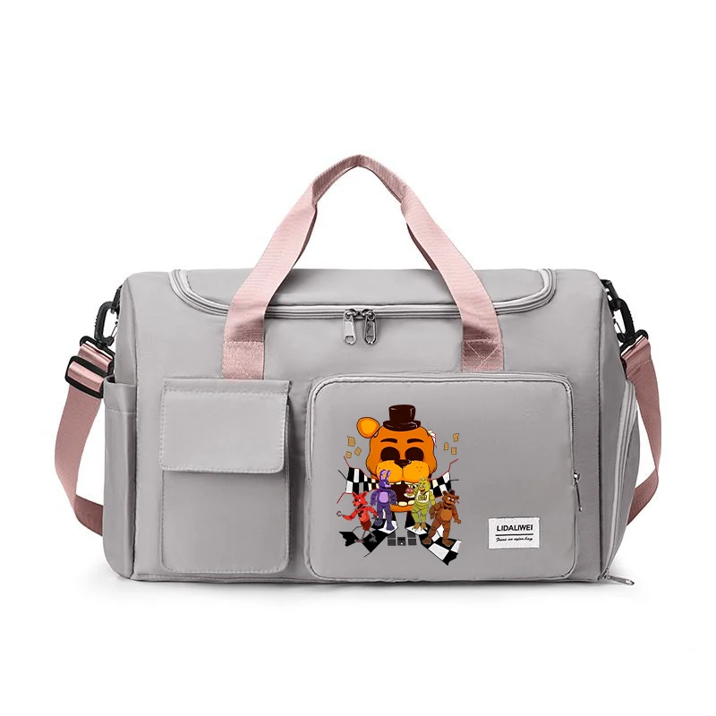 حقيبة أمتعة Fnafs مقاومة للماء بسعة كبيرة حقيبة رياضية Kawaii مع حجرة للأحذية حقيبة كروس بكتف واحد محمولة #3