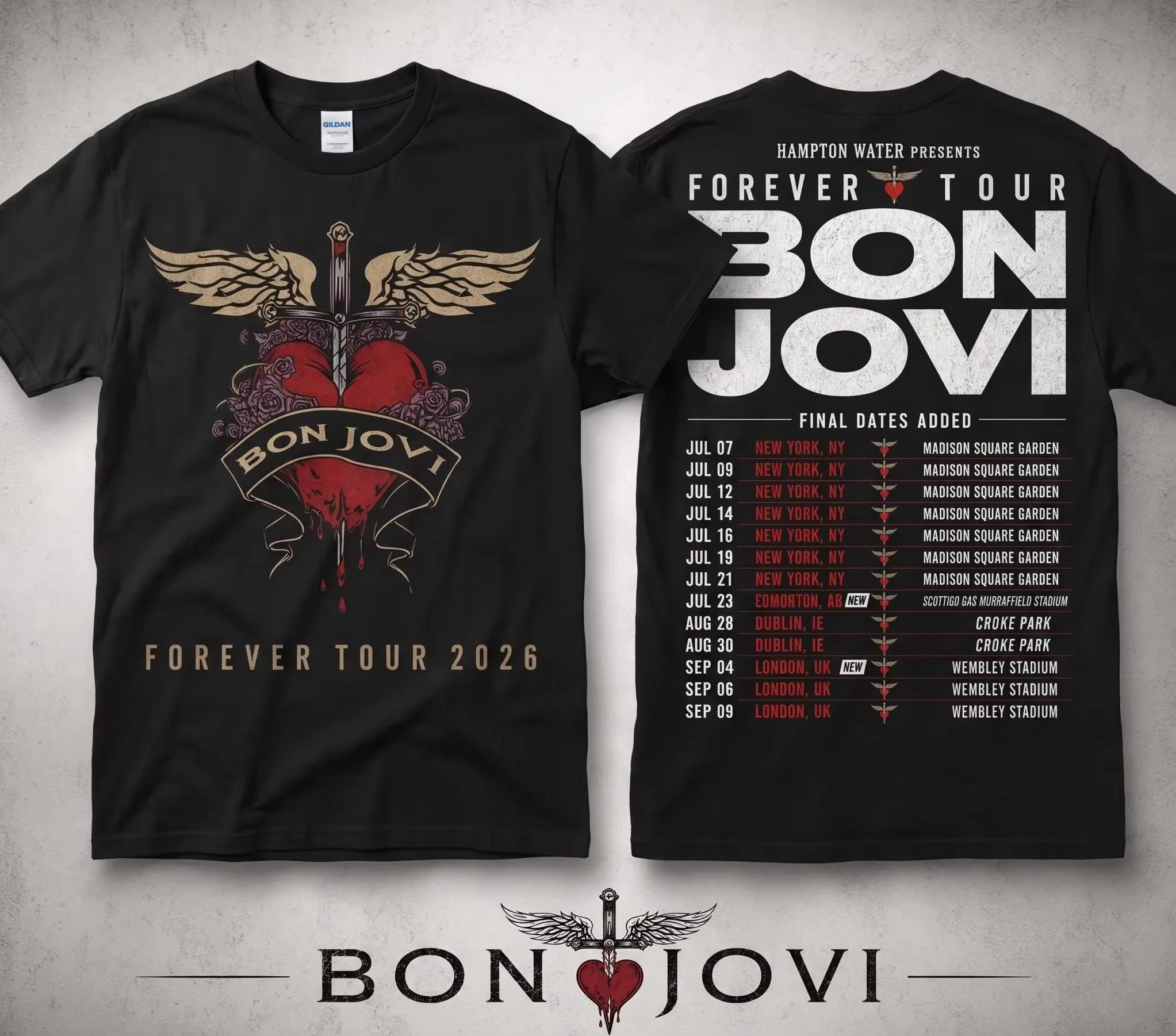 Bon Jovi Forever Tour 2026 T Shirt Unisex Vintage Tee Casual Short Sleeve Streetwear Tops for Men Women Rock Music Fan Clothing