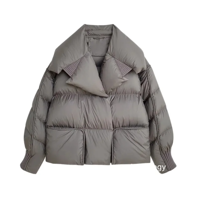 2025 Winter Puffer Jas Vrouwen Korte 90% Witte Eend Down Jas Vrouwelijke Streetwear Warme Parka Afneembare Mouwen Uitloper
