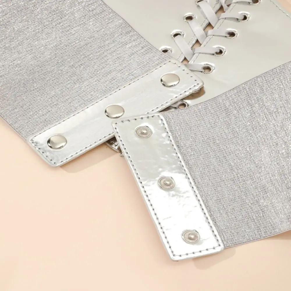 Cintura dimagrante in pelle PU dorata con fascia da smoking Cintura a vita alta Cintura femminile elastica in vita larga Donna