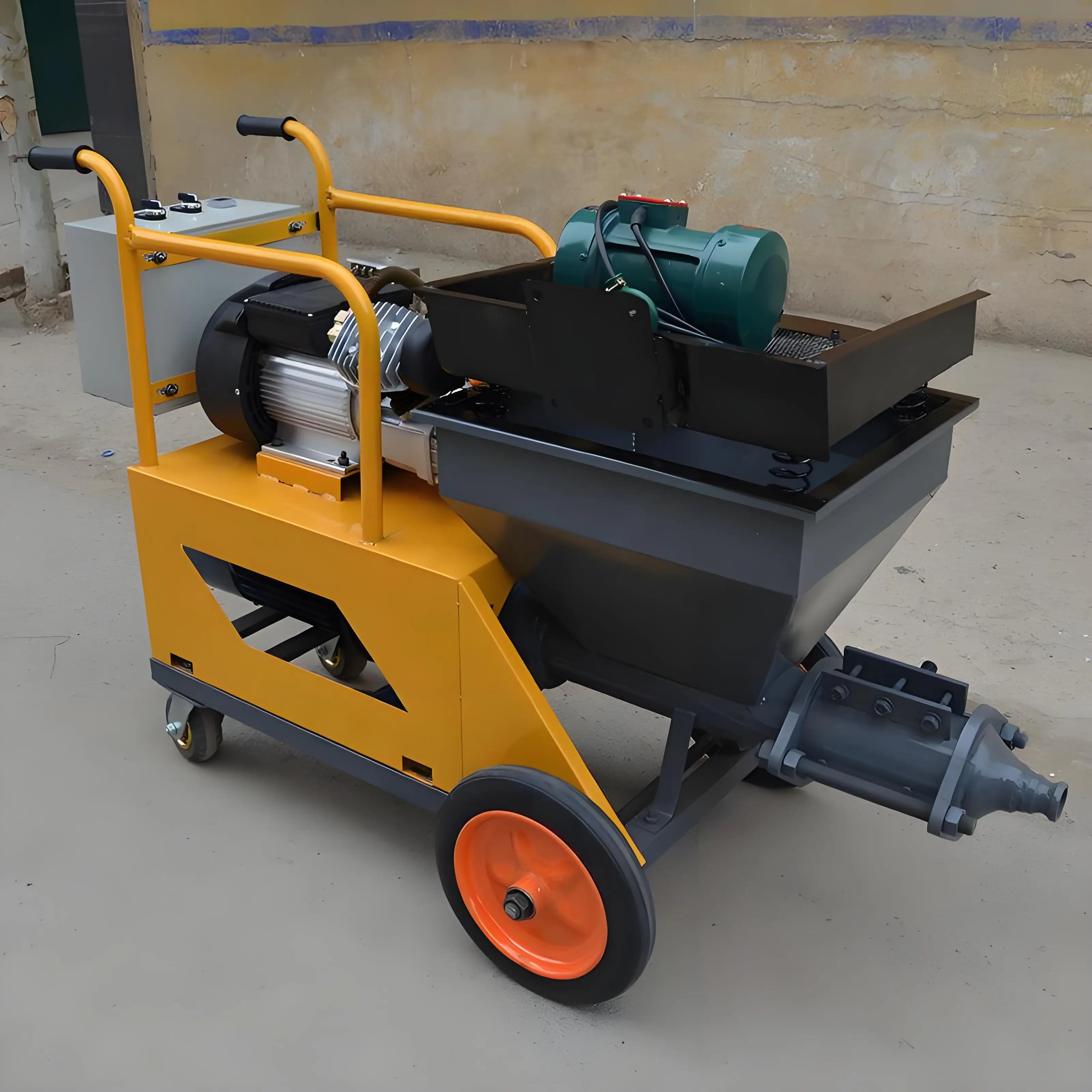 Mortar Spraying Machine Concrete Pump Paint Sprayer Diesel 18HP 100L with Mixer for Exterior Wall Textured Paint