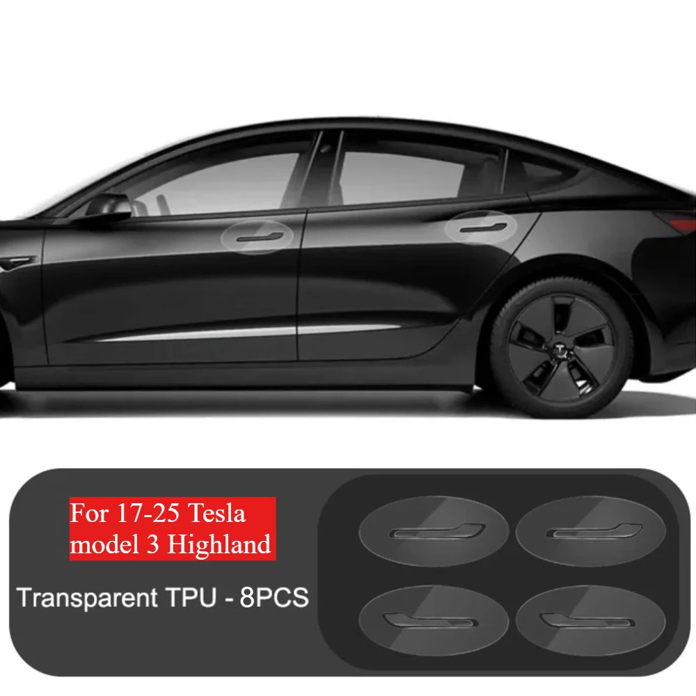 

Для Tesla Model 3 Highland Model Y Junipei 2017-2025 Защитная пленка для дверной ручки - перевернутая защитная пленка из ТПУ для автомобилей