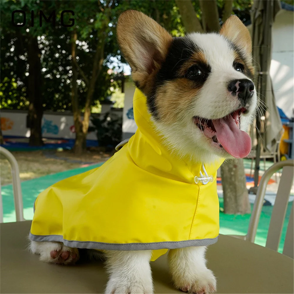 

OIMG New Pet Dog Raincoat for Rainy Season Outs Breathable Small Medium Dogs Corgi Teddy Pomeranian Universal Cat Dog Rain Coat