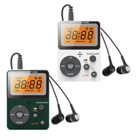 Pocket FM Radio Portable Reception Battery Powered Digital Tuning Radio with Stereo Earphone Large LCD Screen