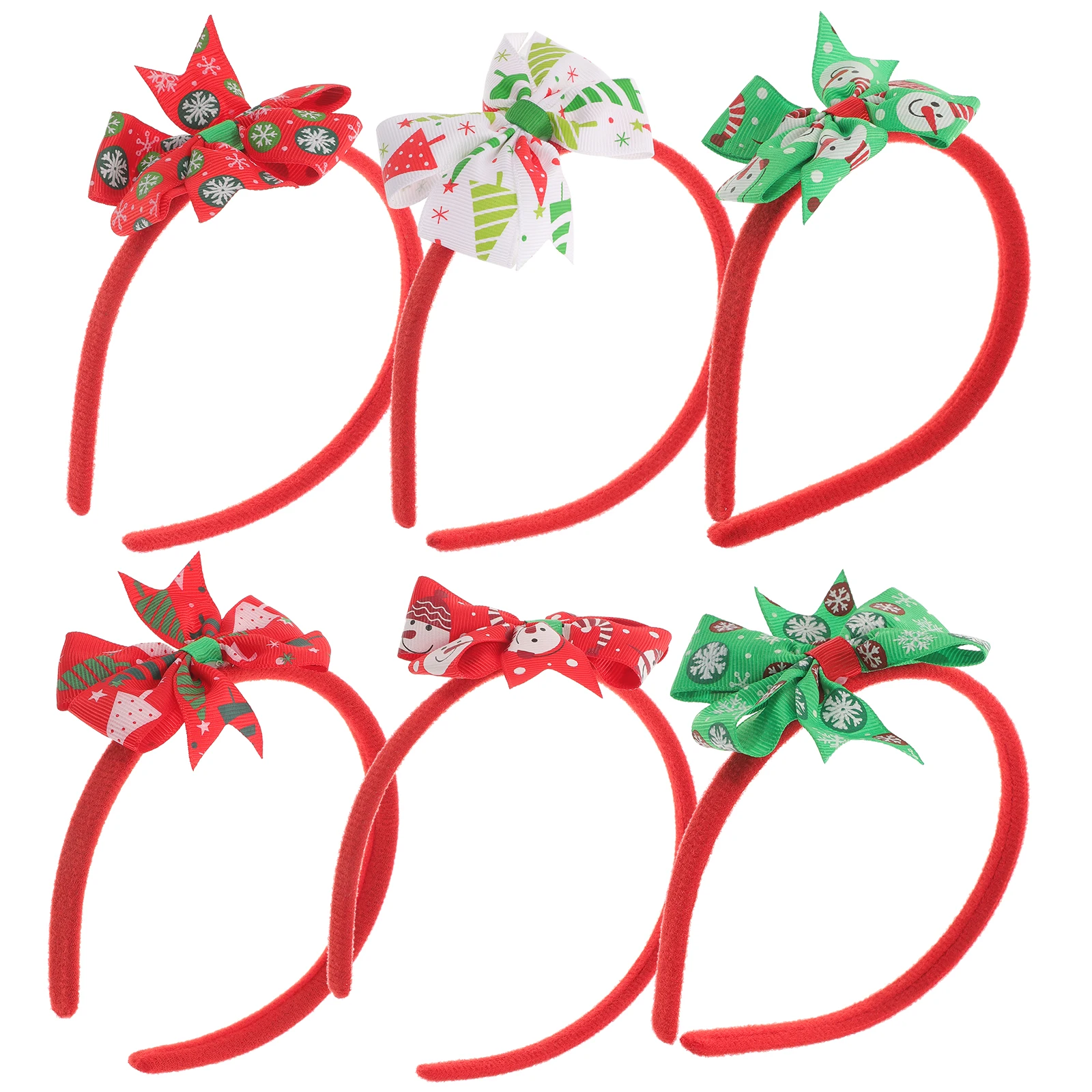 

6 Pcs Bow Headbands Kids Hair Decor Christmas Accessories White Lightweight Children's Xmas naments for Girls
