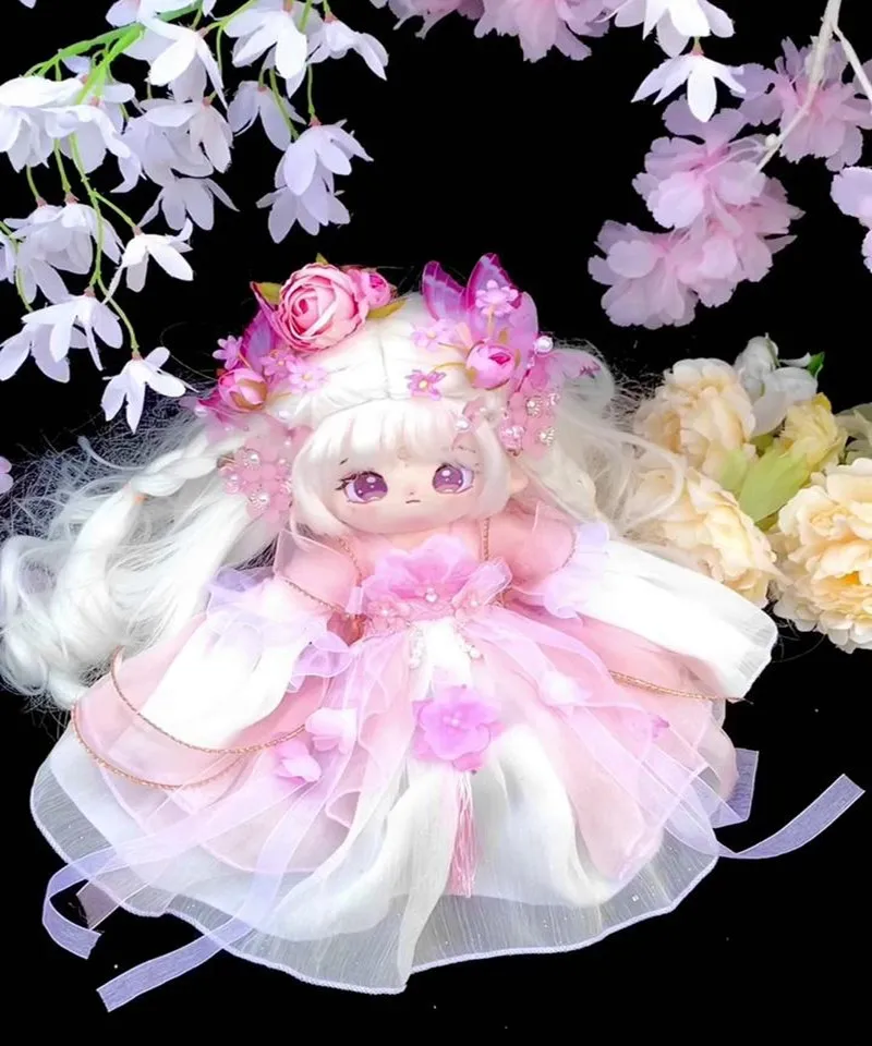 20cm 30cm Puppe Kleidung Prinzessin Fee Haarnadel Hanfu Lolita süßes Kleid Rock gefüllt Plüschtiere Plüsch Puppe Zubehör Anime Spielzeug Ki