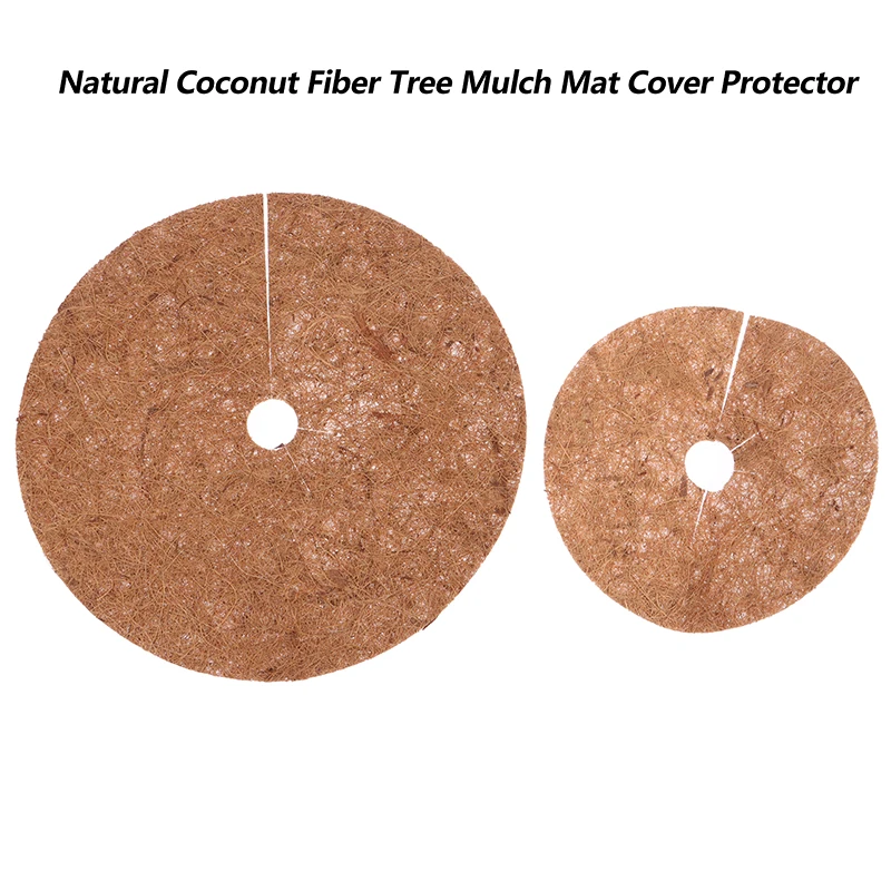 1Pc Natural Coconut Fiber Tree Mulch Mat Cover Protector 20/30/35/40cm Flower Pot Disc Pad Weed Control Warm Moisture Cushion