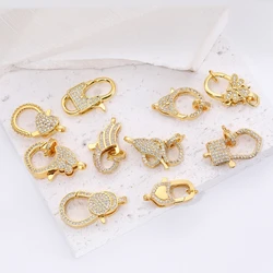 Juya DIY 18K Gold Plated Closure Fastener Lobster Clasps Accessories For Handmade Women Luxury Needlework Beads Jewelry Making