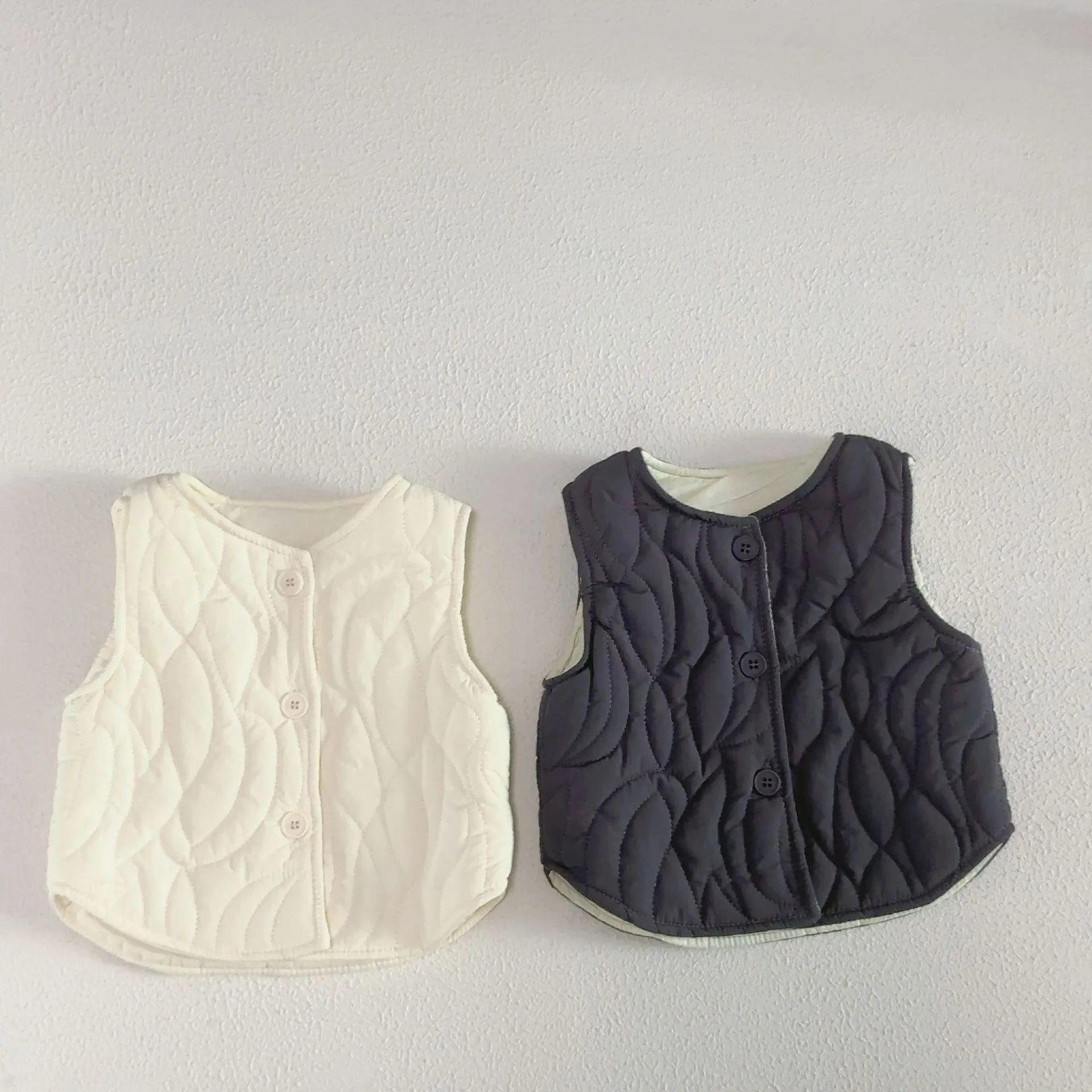 

MJ2496 Изолированный жилет в корейском стиле для мальчиков и девочек, внутренняя и верхняя одежда для малышей, осенне-зимний жилет, детский жилет унисекс