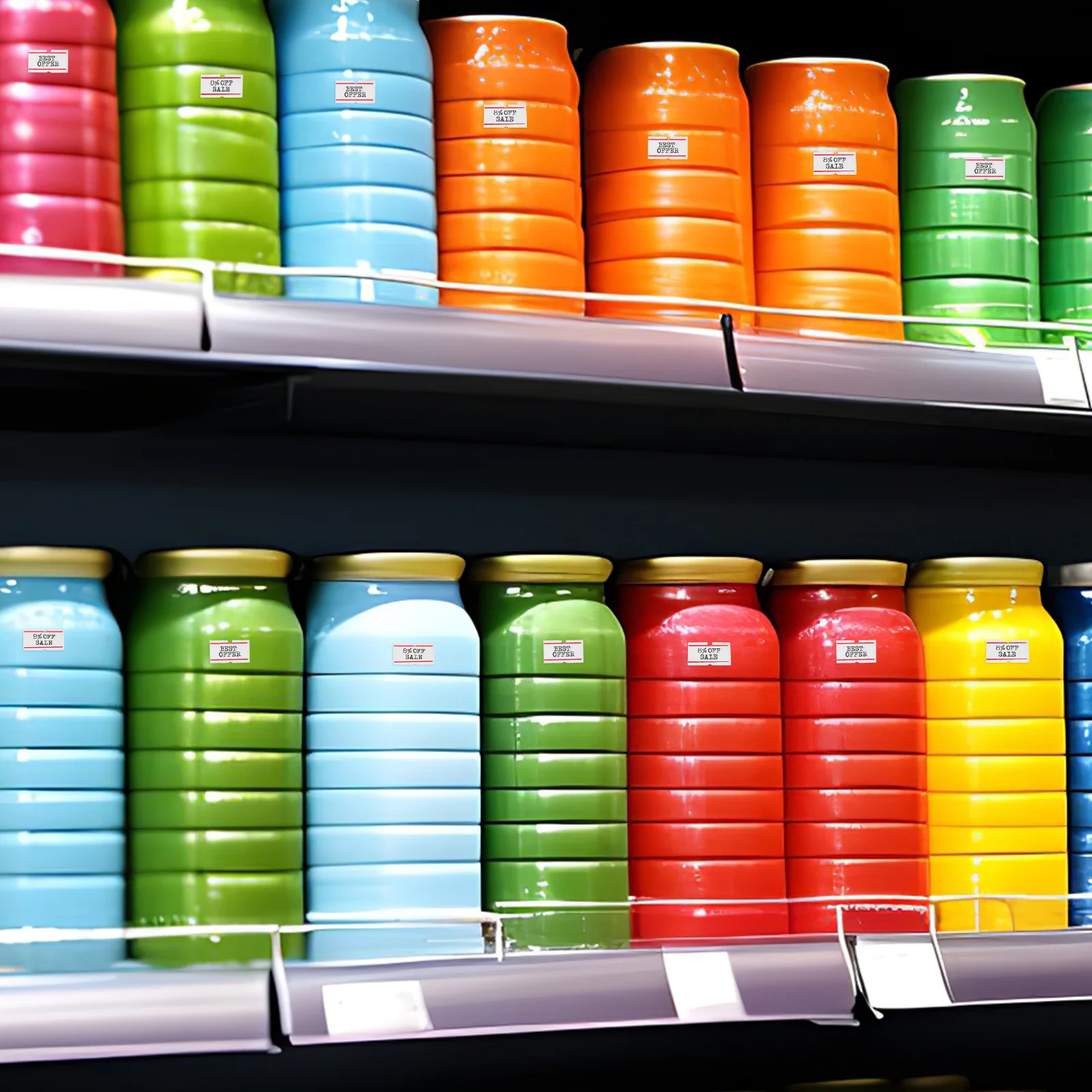 

BCOATH 10 Rolls Small Price Label Tags Self Adhesive Stickers for Retail Shops Supermarket Marking Paper