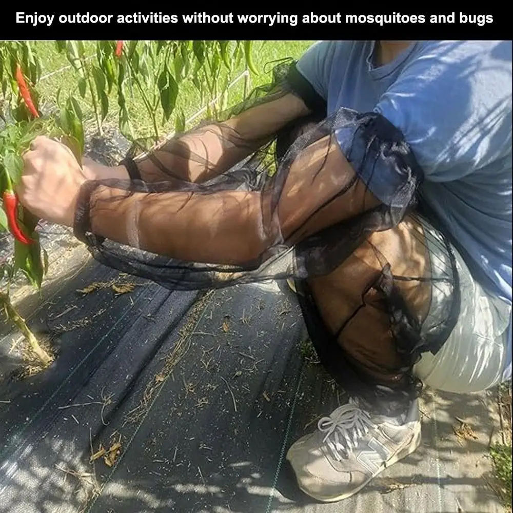 New Breathable Mosquito Arm Sleeves Mesh Lightweight Leg Sleeves Leg Covers Camping view 4