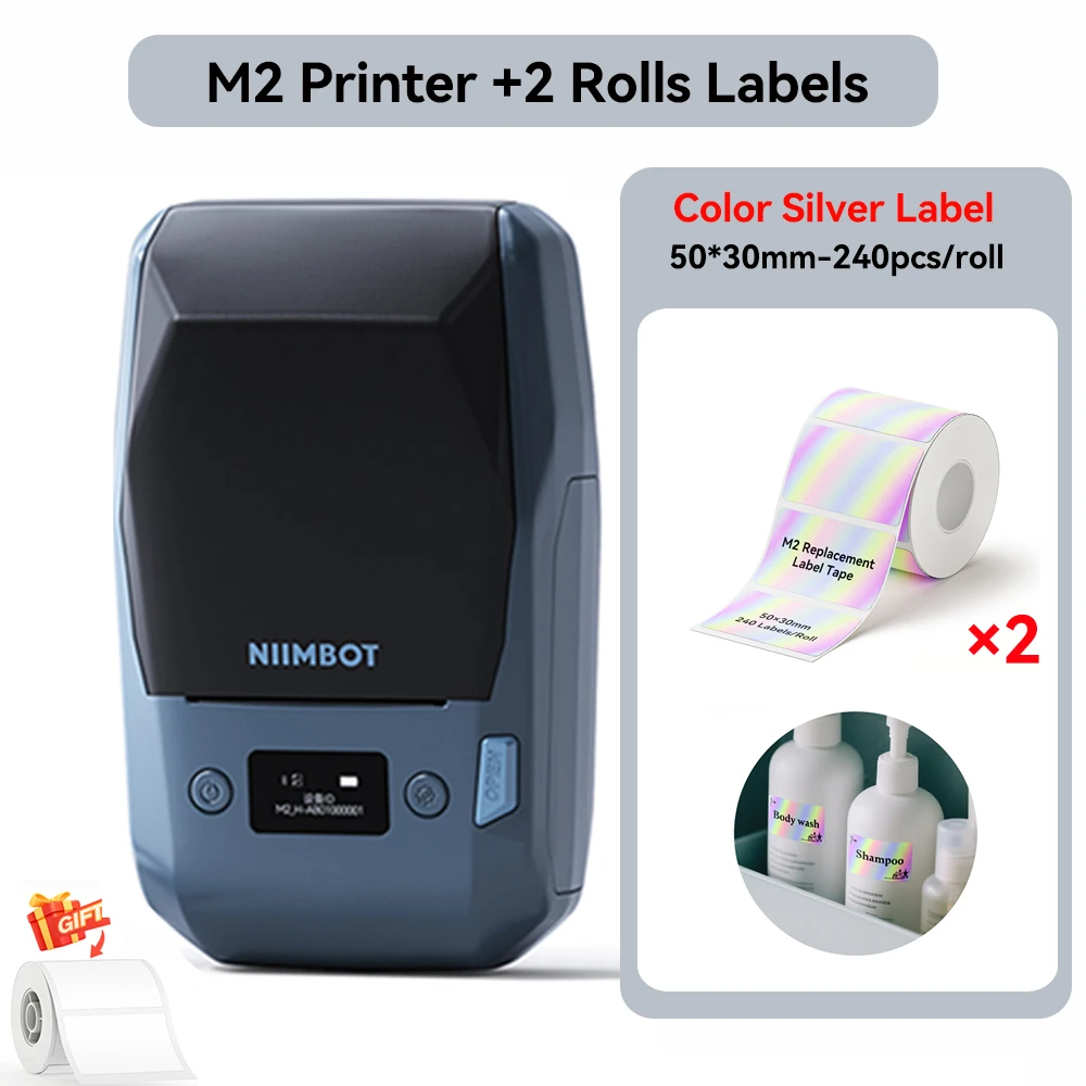 Niimbot M2 Thermische Transfer Labelprinter 300 DPI High Definition Draadloos 20-50 mm Printbreedte Label Maker Ondersteuning Telefoon/PC