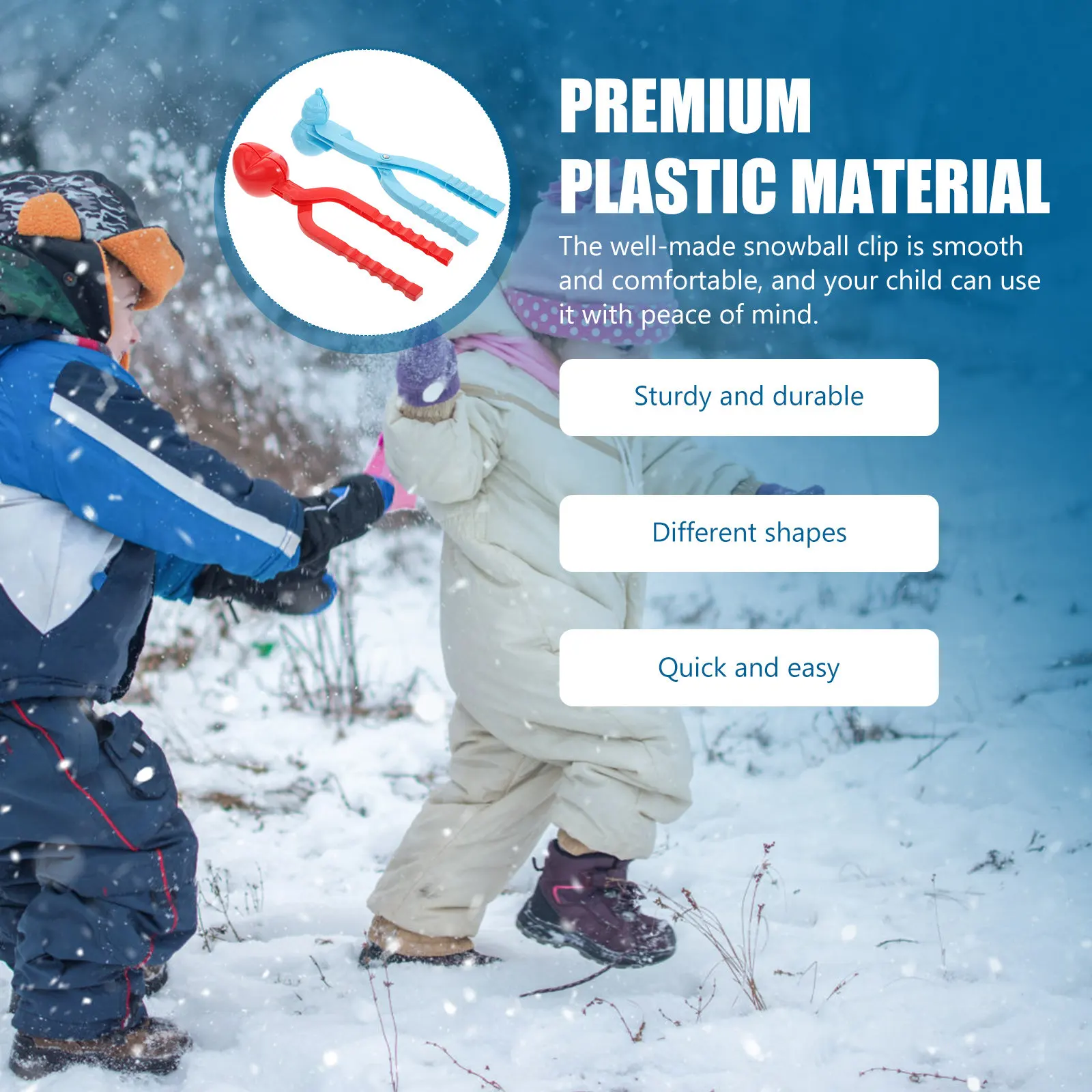 

2 шт. Зажимы в форме сердца для зимних игр на улице, пластиковые, с длинной ручкой, для творчества и активного отдыха