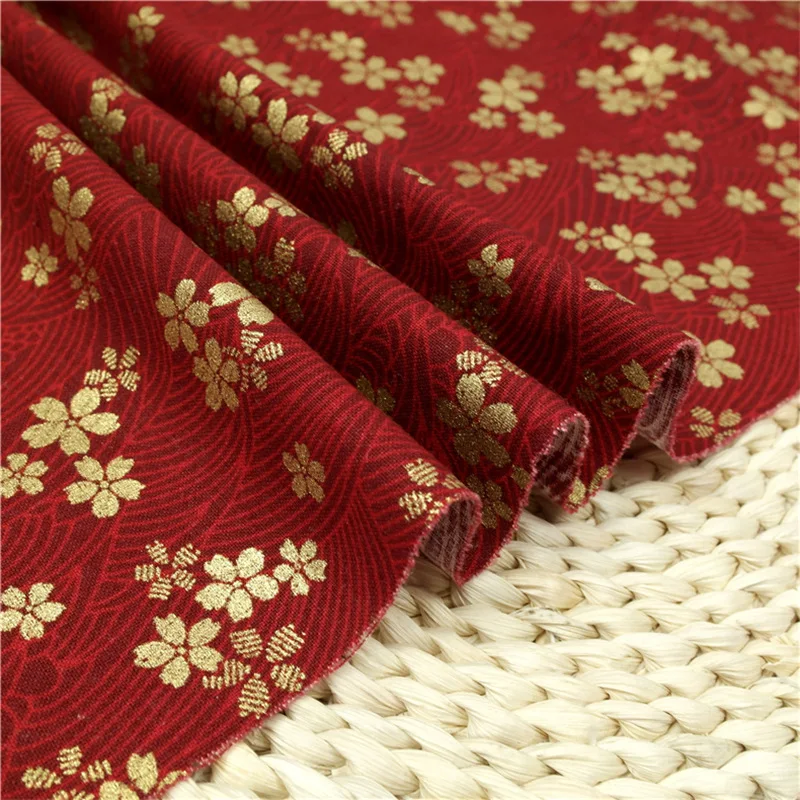 Japan Style Retro Printing Fabric DIY Handmade Clothing Materials Breathable Cotton Fabrics Needlework Sewing Accessories Decor