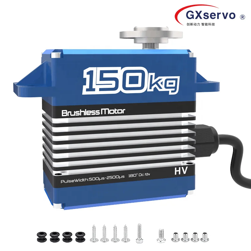 GXservo 150KG Servo HS-1005SGT Big Servo 12V High Pressure CNC Brushless Motor Waterproof for RC Fixed Wing Helicopter