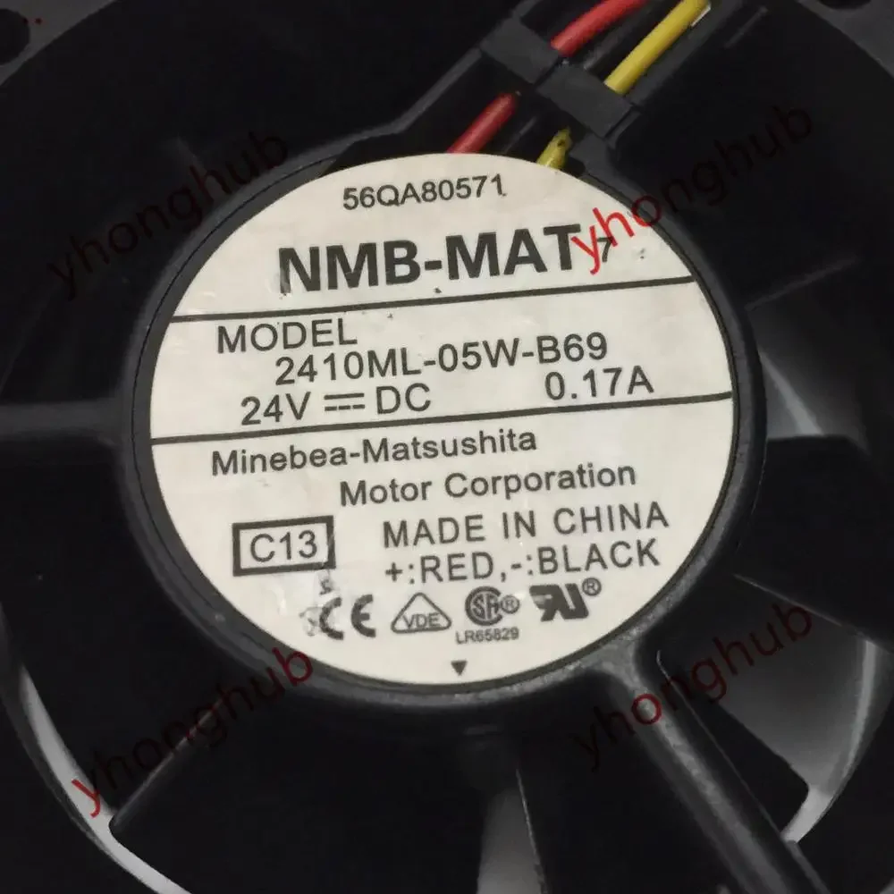 

NMB-MAT 2410ML-05W-B69 C13 DC 24 В 0,17 А 60X60X25 мм Вентилятор охлаждения сервера