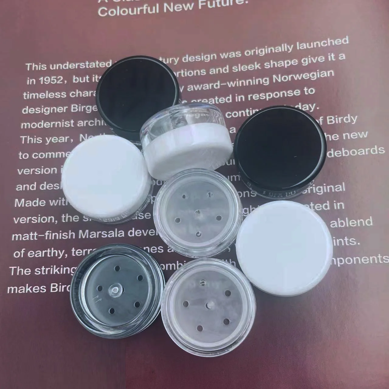 

1 г маленькие прозрачные банки, пустой контейнер для рассыпчатой пудры, черный, белый цвет, прозрачная крышка, косметическая упаковка