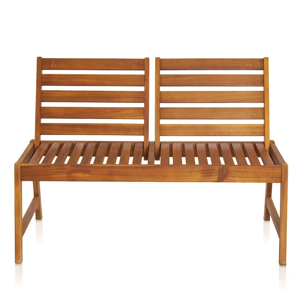 

49.6-inch outdoor wooden bench, suitable for Acacia wood bench in terrace garden porch deck courtyard