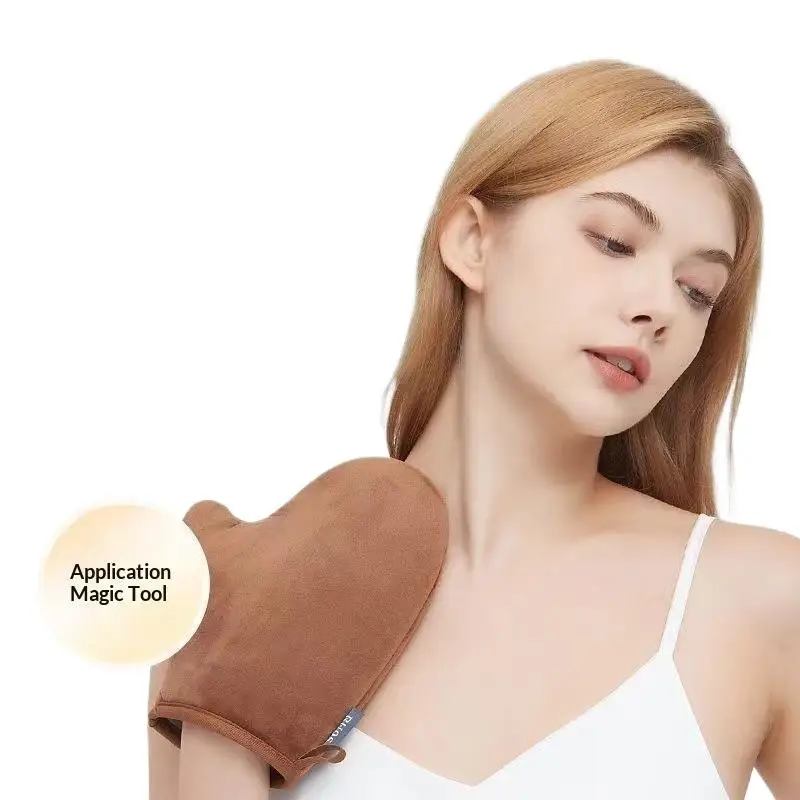Körperlotion-Handschuh Selbstbräunungs-Handschuh Doppelseitig Verhindert Klebrige Hände Applikator Schnell Trocknender Beflockter Handschuh Make-up-Applikator – Detail 9