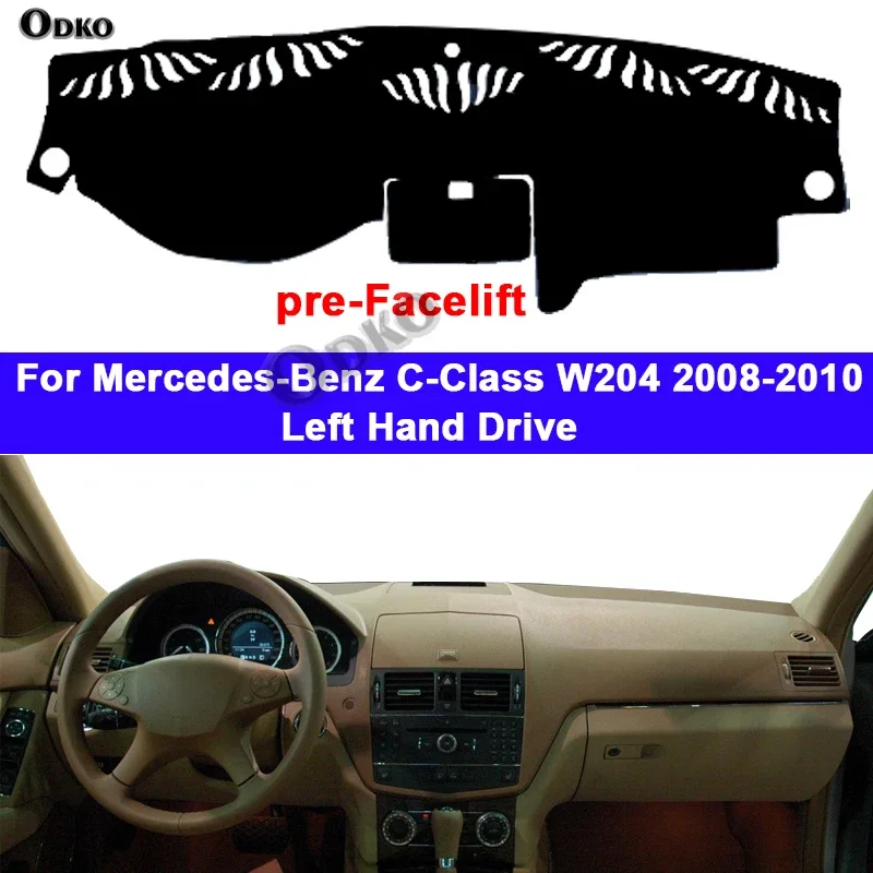Car Dashboard Cover DashMat Carpet Cape For Mercedes-Benz C-Class W204 2008 - 2014 LHD RHD C-Klasse C180 C200 C220 C250 C300