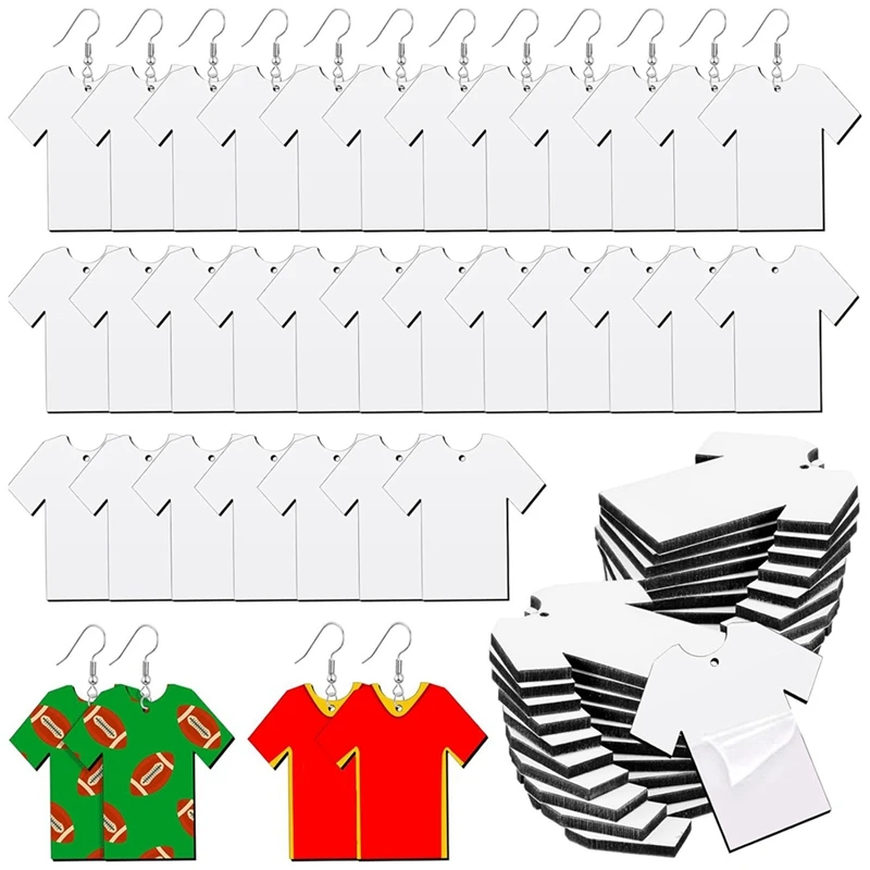 100 Pcs Shirt Sublimation Earring Blanks Sublimation Ornaments Sublimation Jewelry Blanks Sublimation Blanks