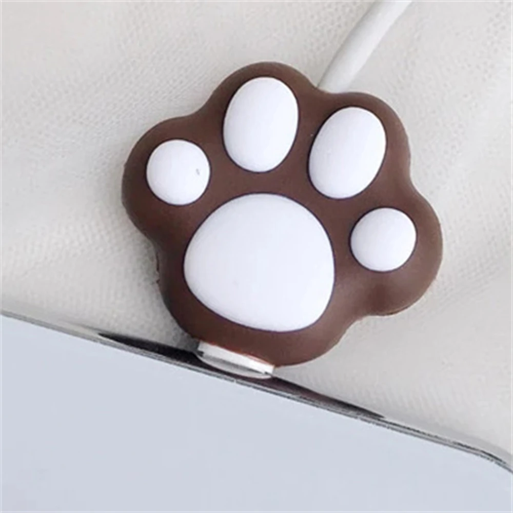 Imagem -06 - Kawaii Cat Paw Cabo Organizer Cartoon Usb Cord Saver Cover Linha Protector Carregador Material de Escritório Acessórios Presentes 1pc