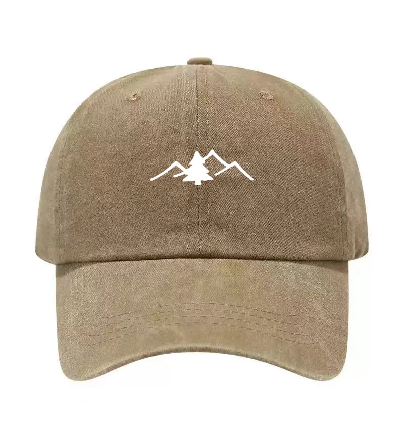 Tree Printed Washed Cotton Adjustable Baseball Cap Classic Snapback Dad Hat Breathable Golf Fishing Outdoor Sun Cap