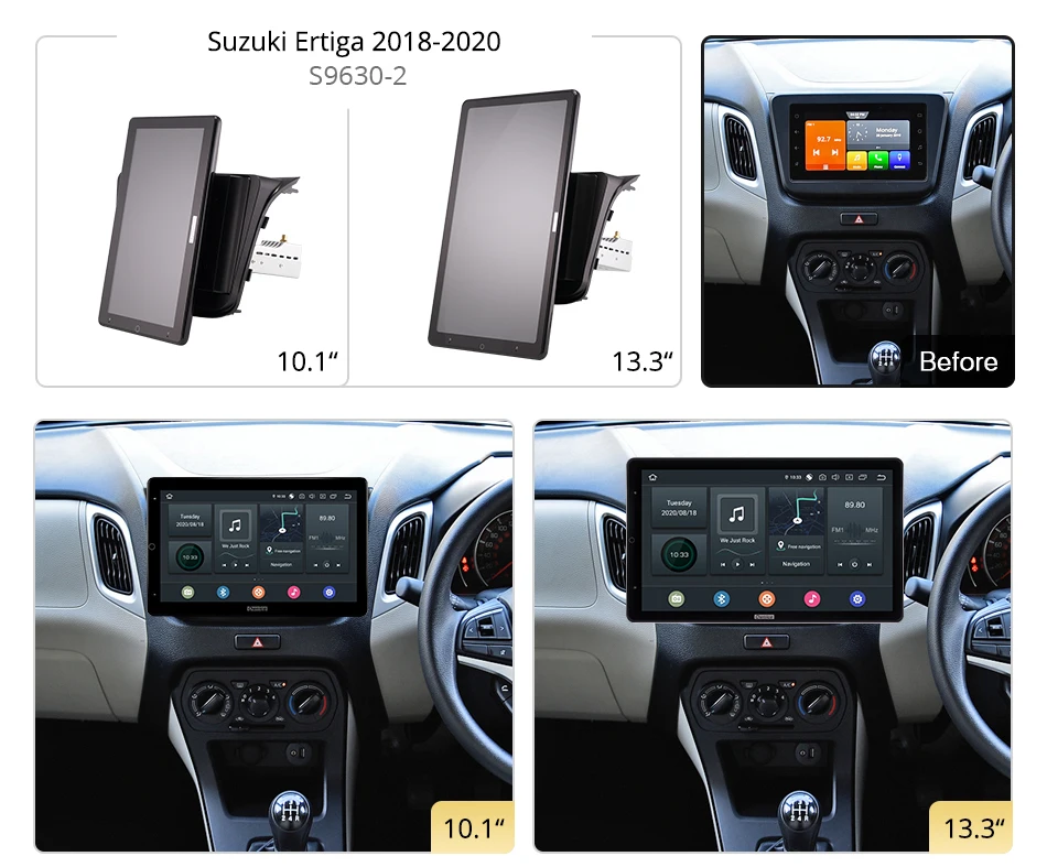 Tesla Style IPS Android 10.0 Car DVD Player 13.3