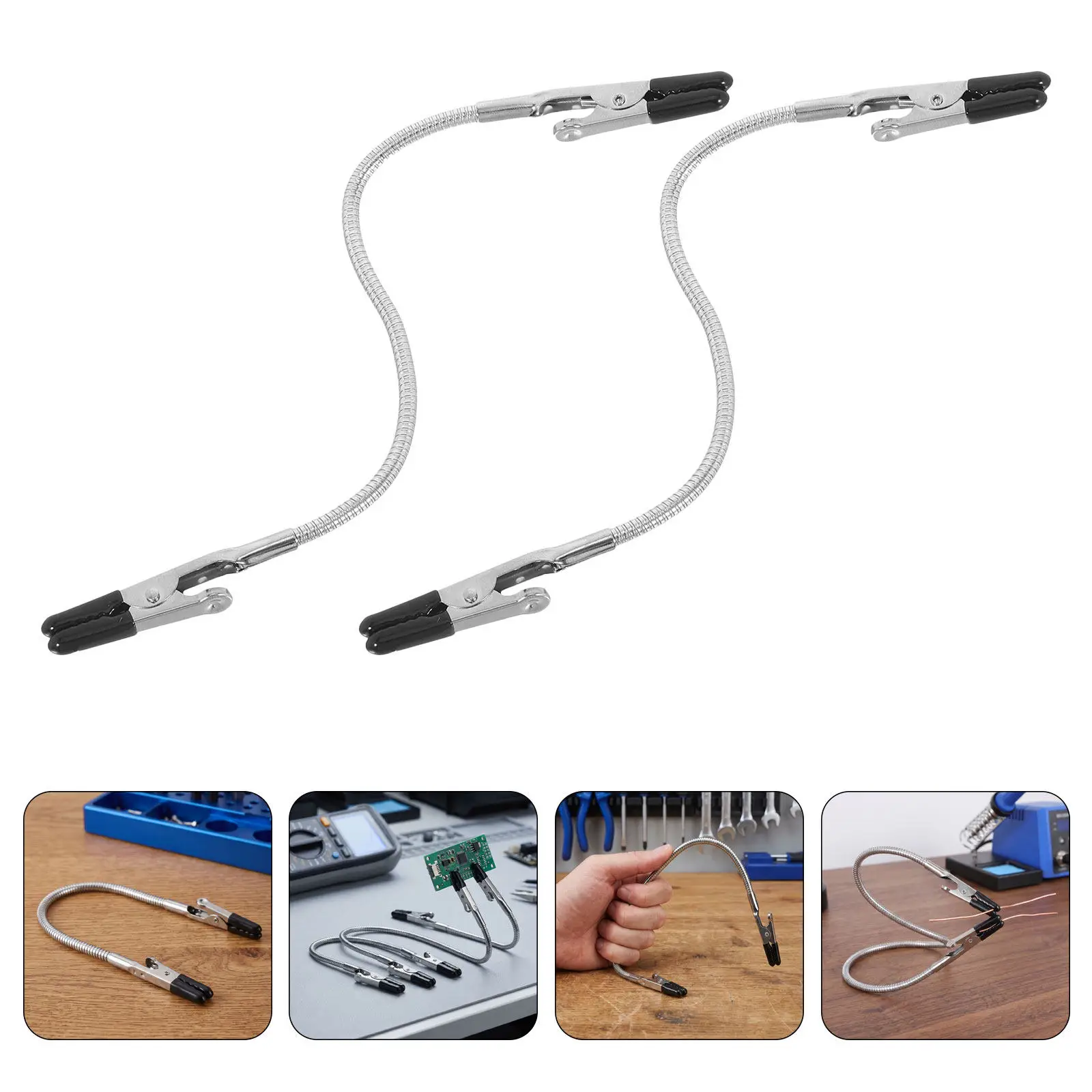 4 Pcs Alligator Clip Wire Holder Double Ended Soldering Clamp Flexible Circuit Board Auxiliary
