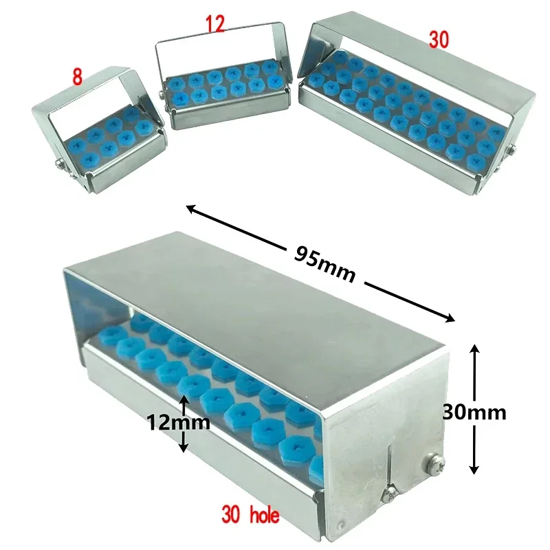 

8/12/30 Holes Disinfection Holder Stander Placer Sterilization Rack for Dental Bone Bur Lower Speed Burs Autoclavable