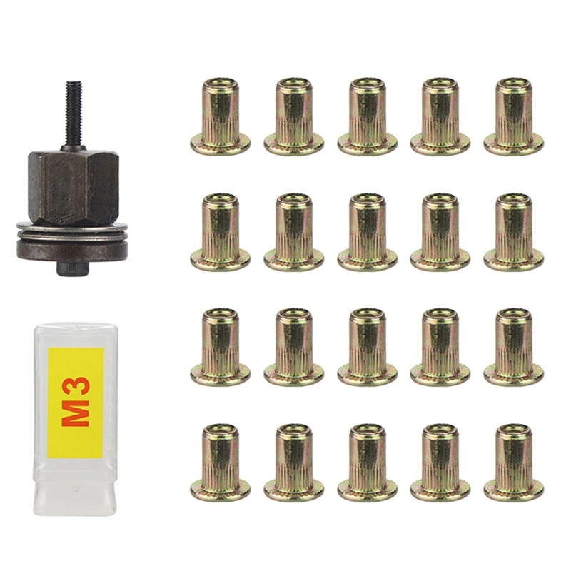 ABPQ-21Pcs Rivet Nut เครื่องมือมือ Rivet Nut ติดตั้งง่ายคู่มือ Riveter สําหรับ Rivnuts เครื่องมือสําหรับถั่ว