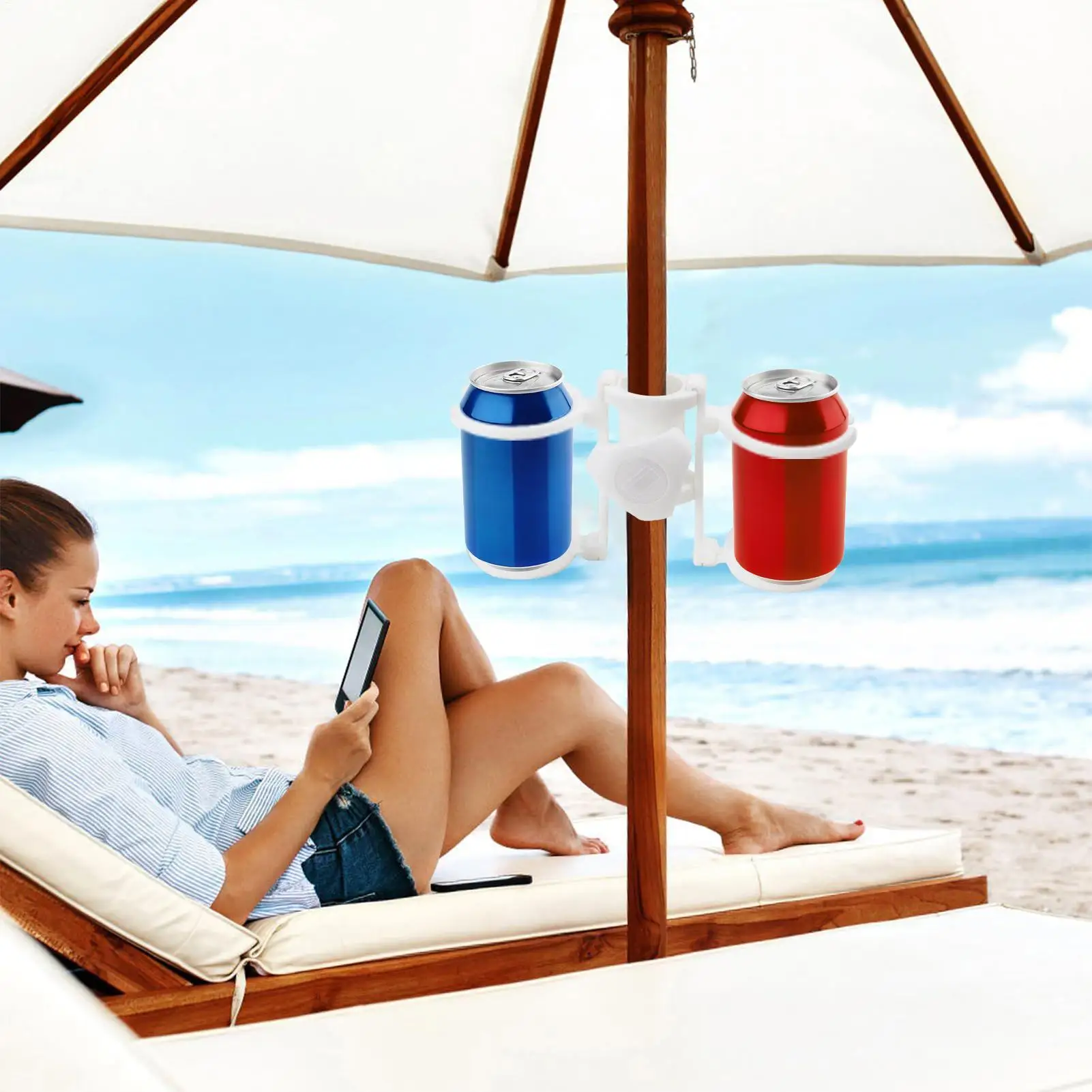 Umbrella Cup Holder For Beach Outdoor Umbrella Water Bottle Holder Leakproof Beverage Bottle Rack For Garden Beach Lawn Parasol