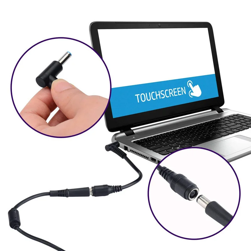 

50 Pcs Laptop Replacement Power Cord DC 7.4mm x 5.0mm Female to 4.5mm x3.0mm Male Charging Power Converter Cable for HP Notebook