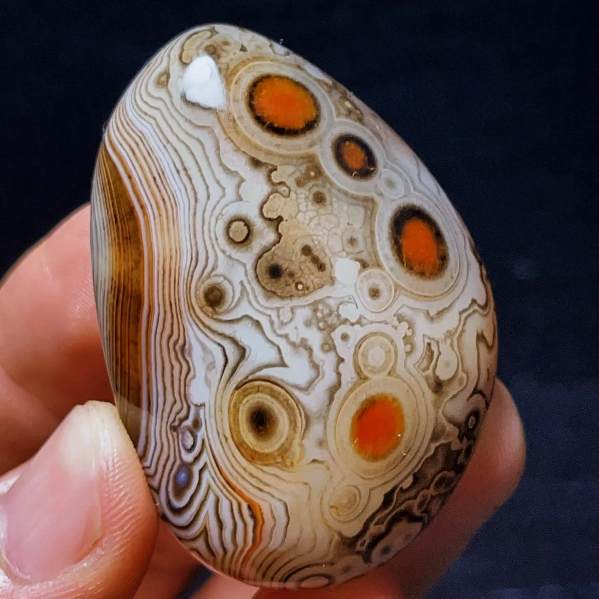 4PC Banded Agate Mountain Gem, Banded Pattern, Polished Tumbled, Mineral Specimen, Natural Stone, Crystal Collection