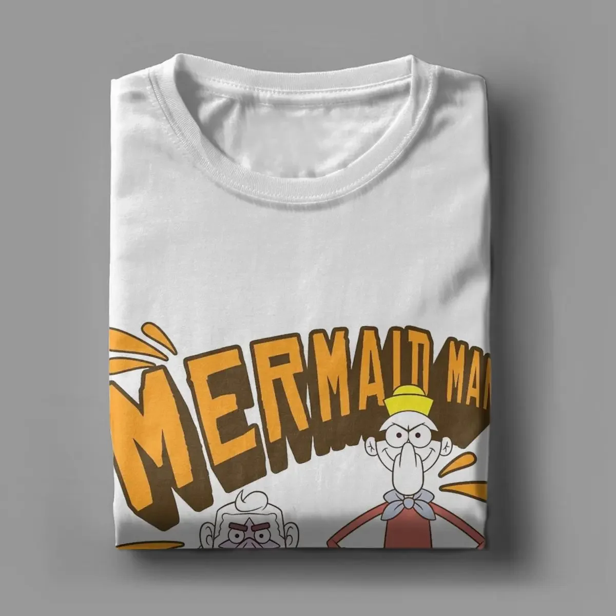 Men\'s Spongebobed Mermaid Man And Barnacle Boy T Shirt Oversized Graphic Clothing Hipster Short Sleeve Crewneck Tees T-Shirt