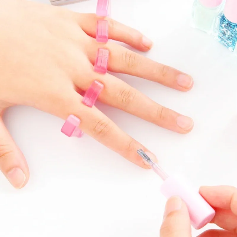 2pcs Soft Silicone Finger Toe Separator Manicure Pedicure Separator Flexible NailsFinger Spacer Separation Straighteners Tools