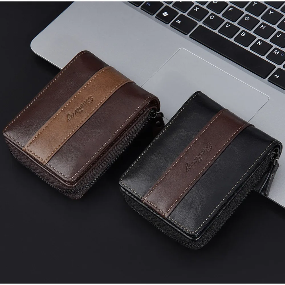 

Zipper Pouch Men Zipper Wallet PU Leather Credit Card Case Card Holder Portable Pocket Purse PU Leather Coin Purse Business