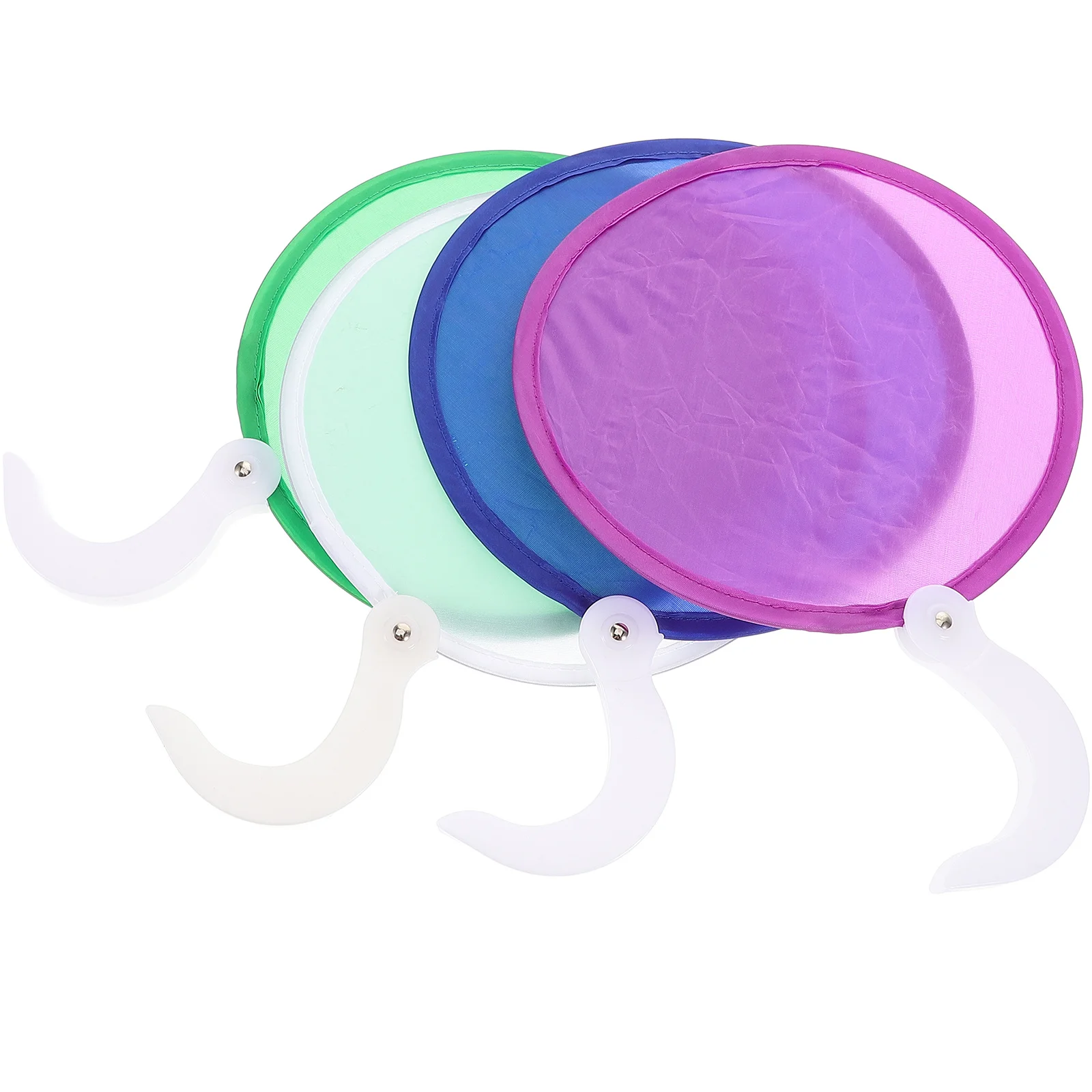 

4pcs Mini Fabric Folding Fans Blank Graffiti Hand Fans Diy Painting Craft For Home Decor Kids Party Favors Manual Supplies