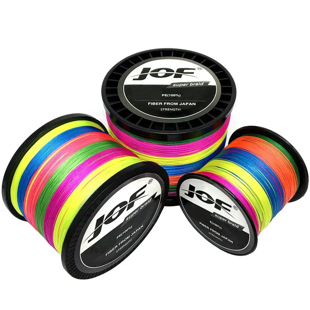 JOF 4x Braided 300M 500M 1000M PE Fishing Line Multifilament Smooth Fishing Line for Fishing Lure Bait Carp Fish 10-80LB