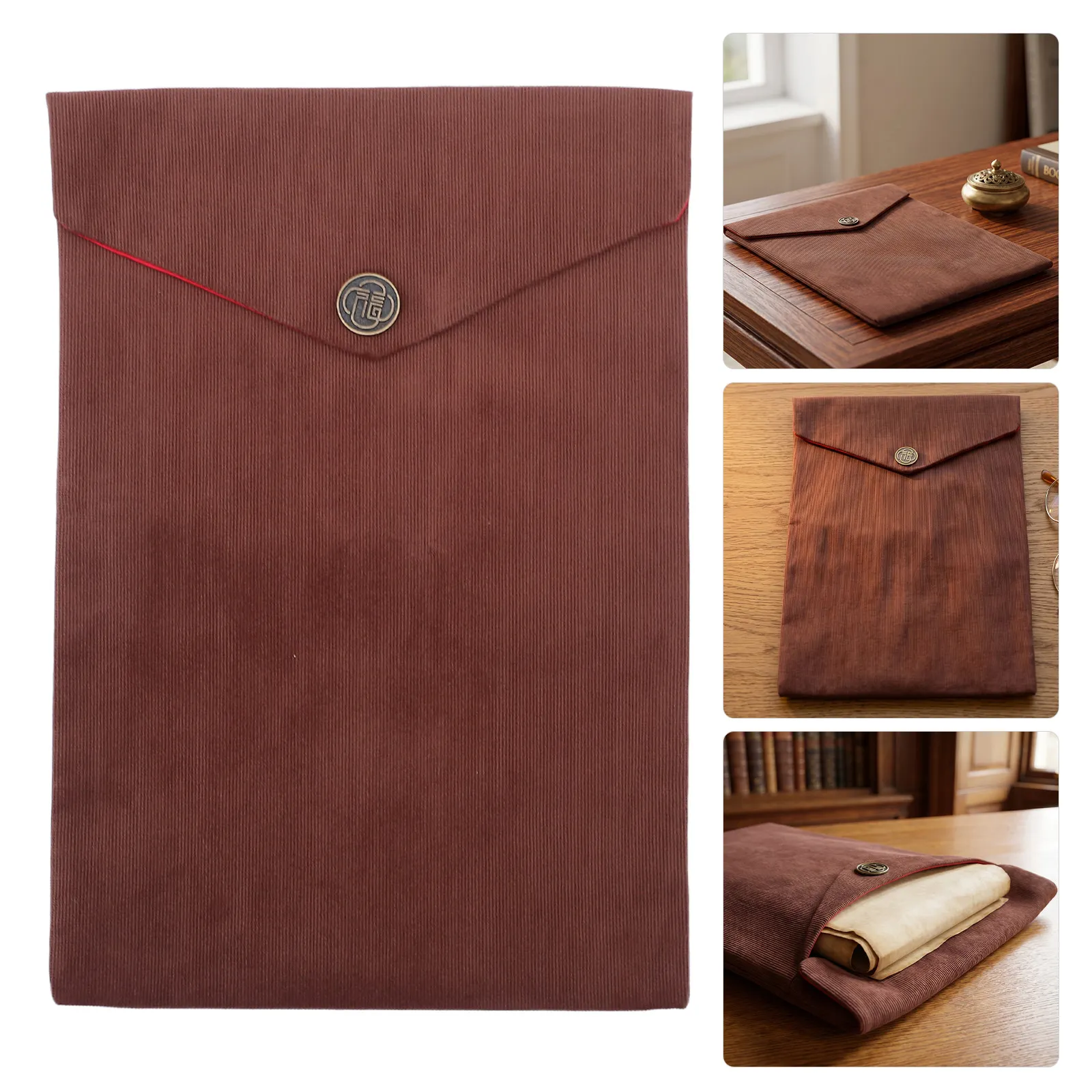 2Pcs Scriptures Storage Bag Tibetan Style Soft Lined Sacred Text Holder Snap Closure Religious Book Carrier for Travel Temple