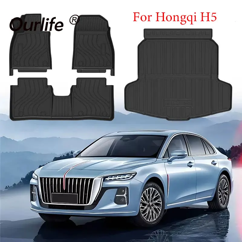 

For Hongqi H5 2026 2025 fuel hybrid Custom TPE Floor Mats Auto Interior Duty Waterproof Non-slip Carpets Protector Foot Tools