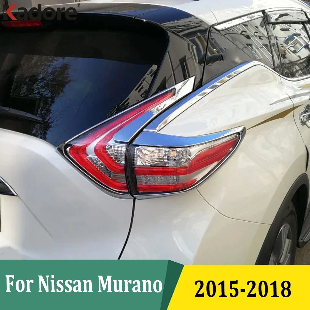 For Nissan Murano 2015 2016 2017 2018 ABS Chrome Rear Back Light Lamp Cover Trim Taillight Sticker Car Exterior Accessories