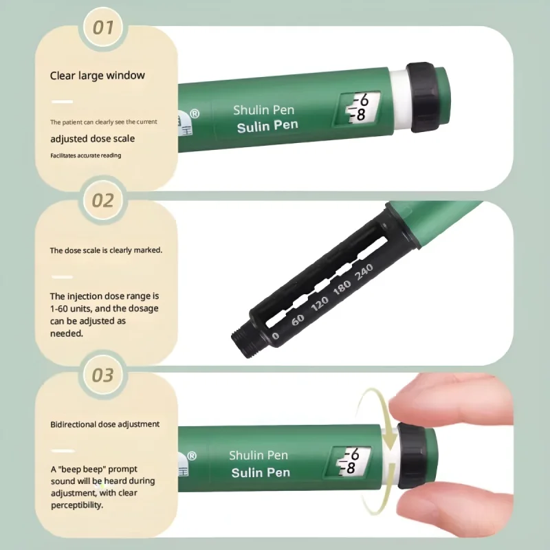 Dongbao Shulin Insulin Injection Pen Gan Chang Ping Rui Aspart Glargine Compatible 3ml Reusable Diabetic Syringe